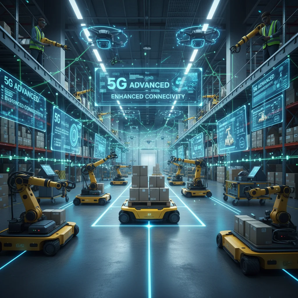 Autonomous guided vehicle in a smart warehouse powered by 5G