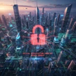 Cybersecurity in 2026: Emerging Threats to U.S. Digital Infrastructure Futuristic digital city under cyberattack, representing emerging cybersecurity threats to U.S. infrastructure.