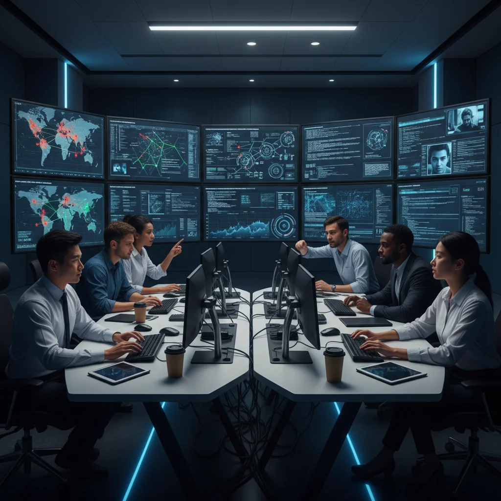 Cybersecurity team leveraging AI for threat intelligence and response