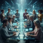 Digital Etiquette: 8 Essential Guidelines for Respectful Online Interactions in the US by Mid-2026 – PRACTICAL SOLUTIONS Diverse individuals respectfully interacting online with digital devices, exemplifying good digital etiquette.