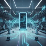 Edge AI Adoption 2026: Optimizing Data for US Enterprises - A 4-Step Guide Futuristic network showing data flowing from central server to diverse edge devices, symbolizing Edge AI adoption.