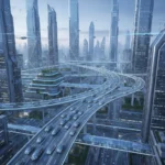 Autonomous Vehicles US: Regulations & 2028 Adoption Forecast Autonomous vehicles on a futuristic city highway at dusk, showcasing advanced technology and seamless integration.
