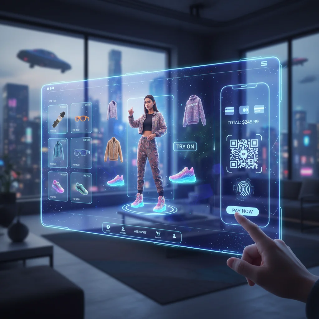 Advanced e-commerce interface with AI personalization and AR features, reflecting Gen Z's digital expectations.