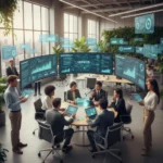 Great Resignation's Lingering Social Effects: US Companies Adapting in 2026 Professionals adapting to new workplace trends post-Great Resignation in a modern office.