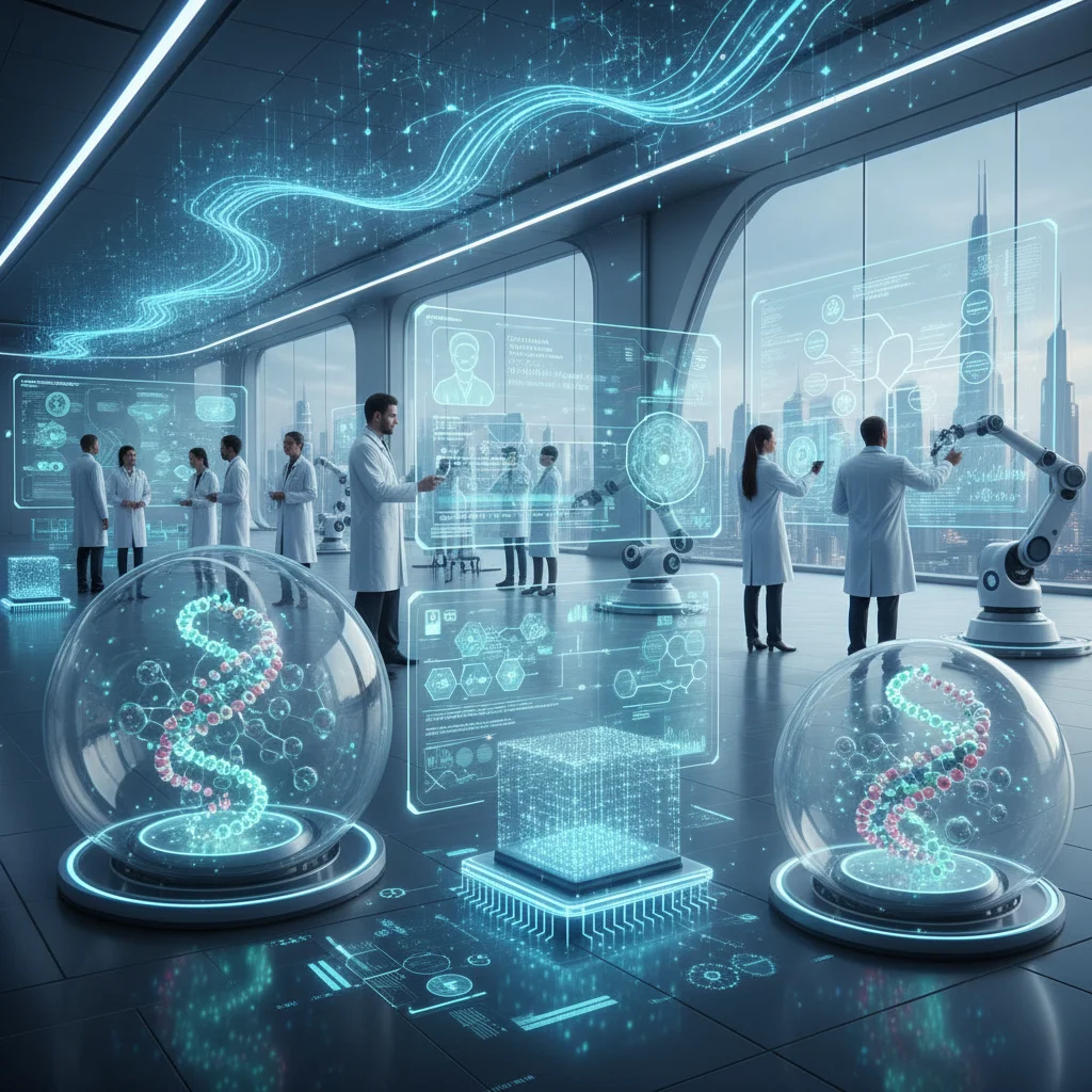 Quantum computing accelerating drug discovery and personalized medicine in healthcare.