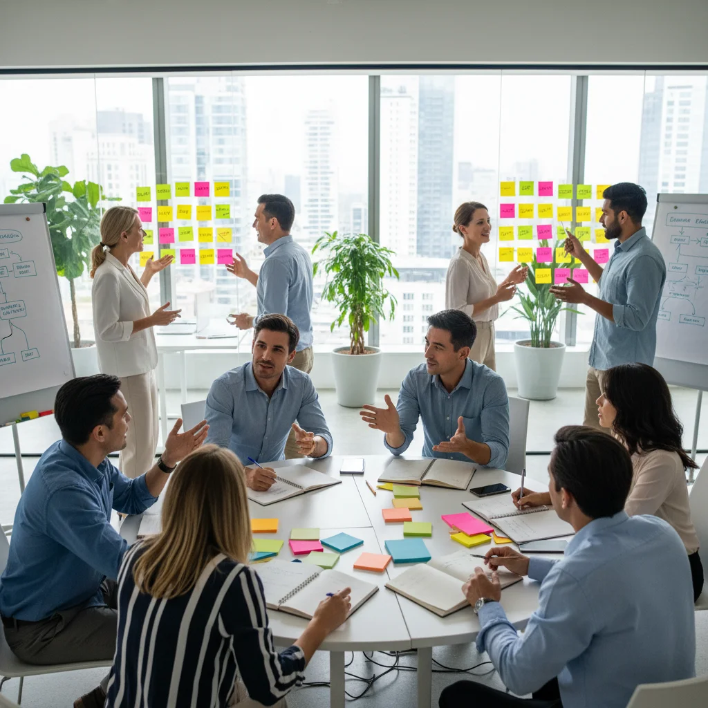 Multi-generational employees engaged in a communication workshop.