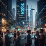 People connecting through technology and in-person, illustrating modern friendships in the US.