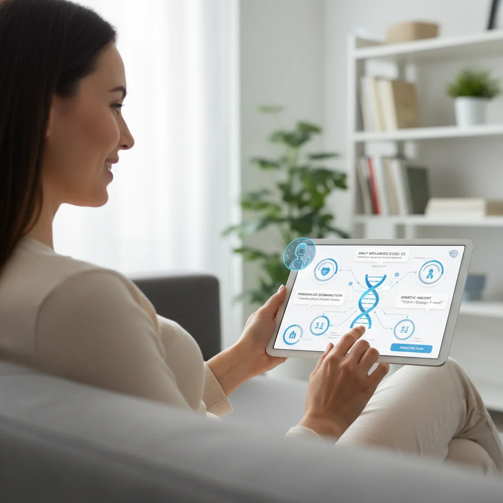 Personalized AI health assistant providing genetic and lifestyle-based recommendations.