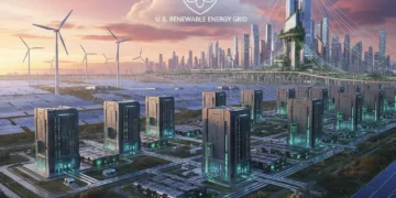Large-scale battery storage system integrating solar and wind power in the U.S.
