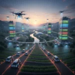 Agritech Innovations: Boosting US Food Security by 2031 Futuristic agricultural landscape with agritech innovations ensuring food security in the US.