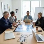 Generational Workplace Communication: Bridging Divides for 2026 Success Diverse generational team collaborating in a modern office setting.