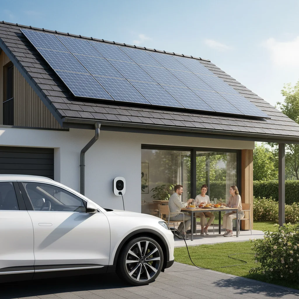 Electric vehicle charging with home solar panels
