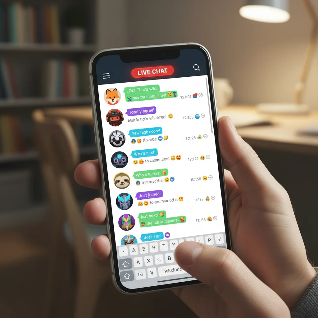 Hands holding a smartphone showing an active online forum, symbolizing niche digital interaction.