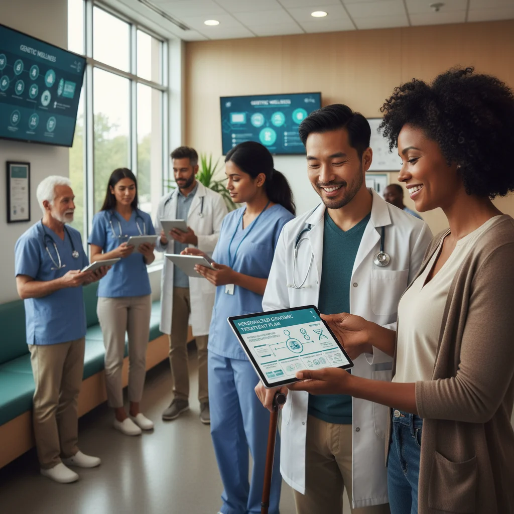 Diverse patients receiving personalized treatment plans from healthcare providers.