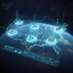 Blockchain in Supply Chain: 2026 US Market Analysis of 5 Leading Platforms Futuristic blockchain network overlaying a US map, symbolizing supply chain transparency and efficiency.