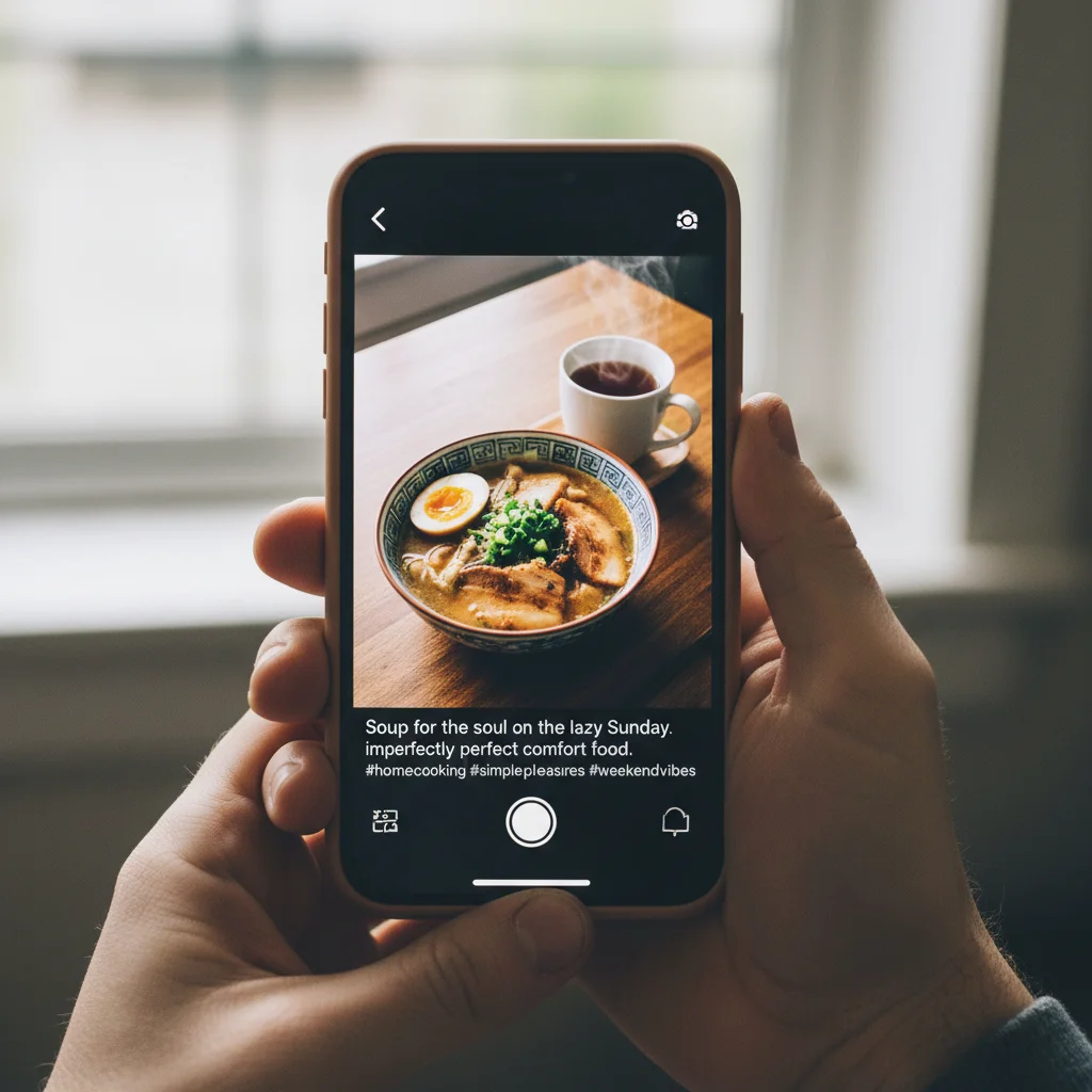 Smartphone displaying candid, unedited content, emphasizing realness